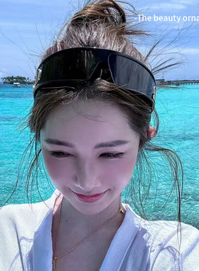 韦雪同款cd墨镜发箍女2025年新款大牌风太阳镜两用头箍时尚百搭