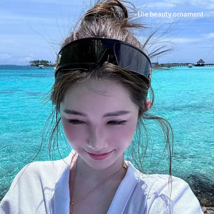 韦雪同款cd墨镜发箍女2025年新款大牌风太阳镜两用头箍时尚百搭