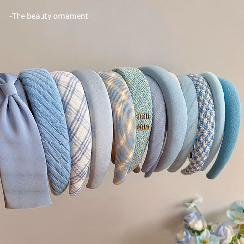 2025年韩国冰川蓝色高颅顶发箍