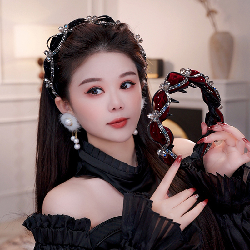 璀璨星河齿梳发箍女高颅顶洗脸头箍洋气时尚压发卡显脸小气质头饰