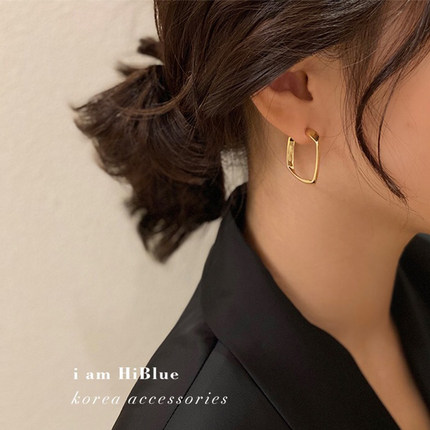 法式金属耳环女S925银针复古简约高级感耳饰时尚百搭小众气质耳钉