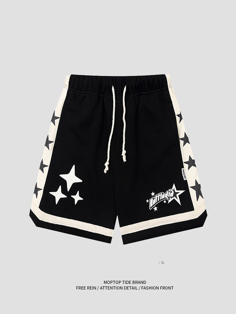 WHXS美式街头运动短裤男女夏季宽松国潮牌篮球高街卫裤五分裤