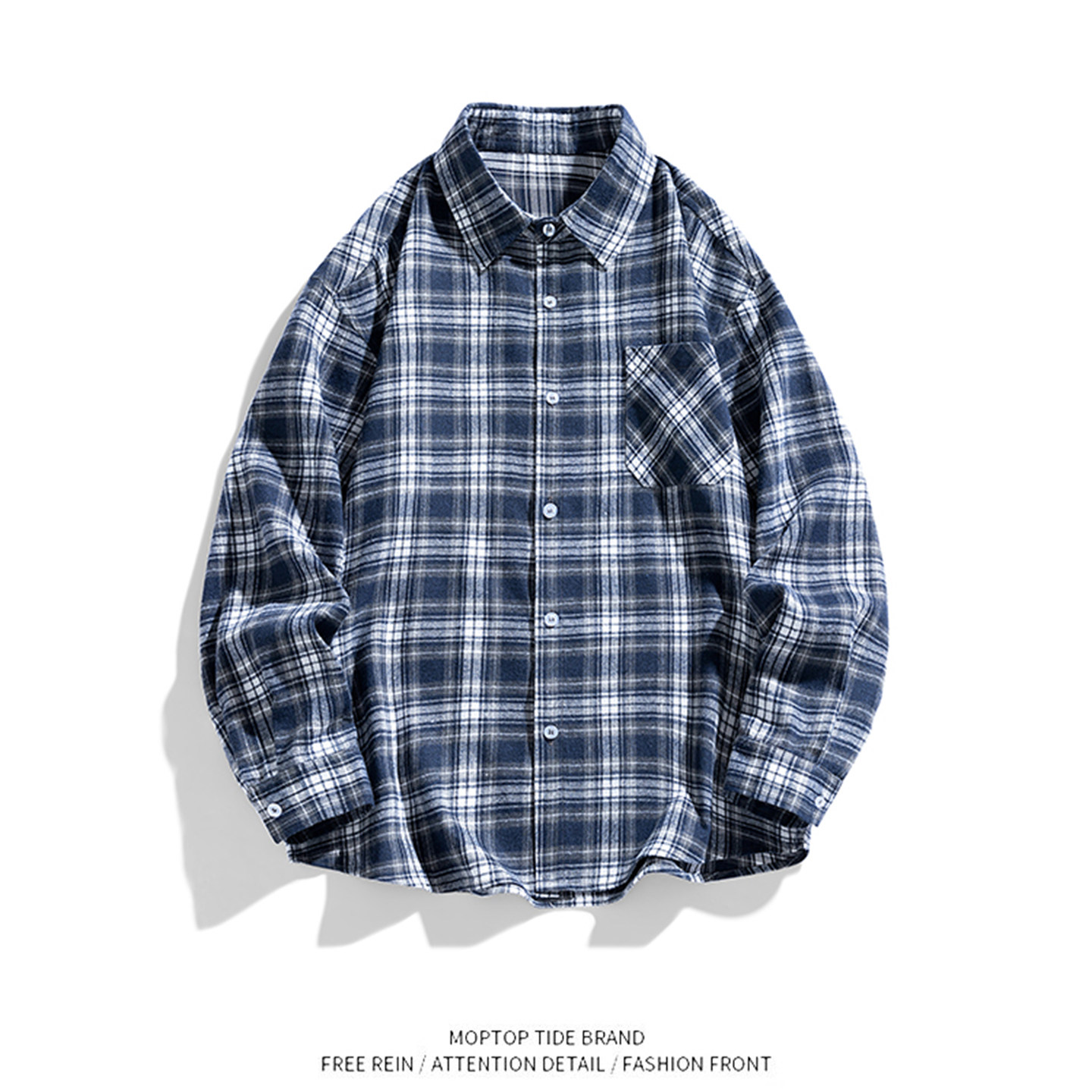 WH先生日系复古格纹简约长袖衬衫男女春季潮牌宽松情侣休闲衬衣,男装,夹克,淘宝优惠券,粉丝福利购,淘宝优惠卷