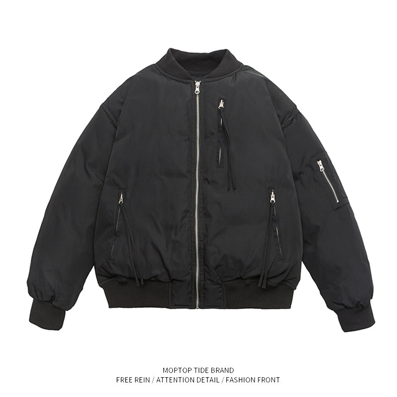 WH先生美式高街复古日系纯色飞行员薄款夹克男潮牌宽松防风外套