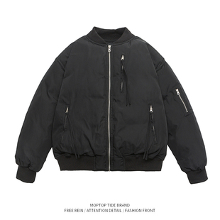 WH先生美式高街复古日系纯色飞行员薄款夹克男潮牌宽松防风外套