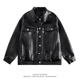 高级感小众机车拉链短款 PU皮夹克男女春秋美式 潮牌高街皮衣外套潮