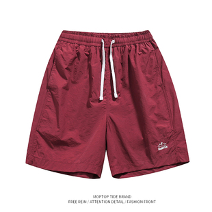 百搭潮流宽松沙滩裤 夏季 男女美式 运动短裤 日系户外纯色速干短裤