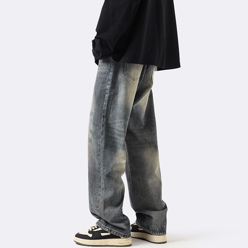 美式vintage直筒宽松水洗牛仔裤男秋冬ins潮高街裤子休闲阔腿裤,男装,牛仔裤,淘宝优惠券,粉丝福利购,淘宝优惠卷