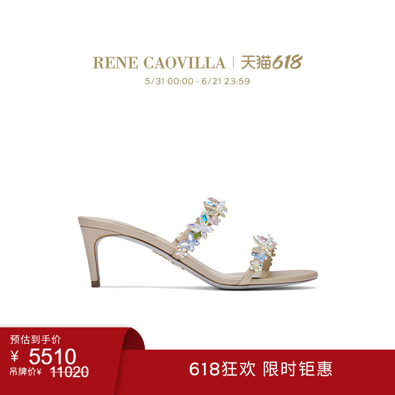 【618折扣】RENE CAOVILLA BESSIE系列水钻女士高跟凉鞋