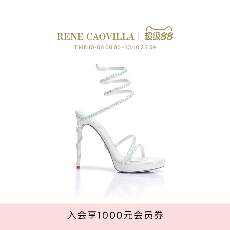 RENE CAOVILLA MARGOT系列水钻绑带高跟凉鞋