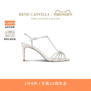 CATERINA系列白色蝴蝶结高跟凉鞋 RC女鞋 CAOVILLA RENE