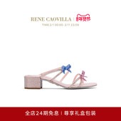 CATERINA系列水钻蝴蝶结女士粗跟凉鞋 CAOVILLA 礼物 RENE