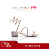 CLEO系列粗跟水钻女士凉鞋 CAOVILLA 折扣倒计时 RENE