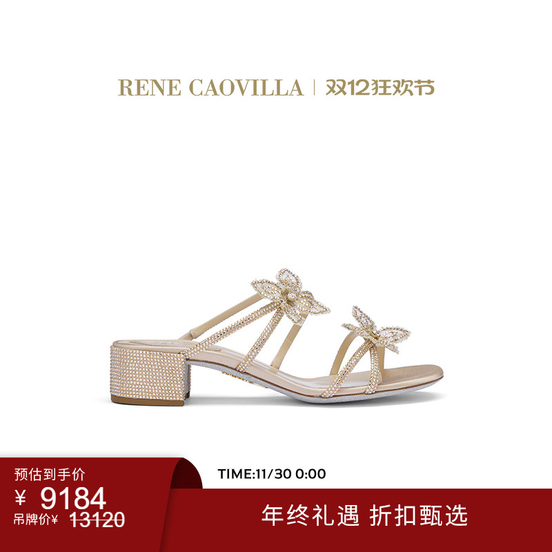 女士凉鞋粗跟水钻RENECAOVILLA