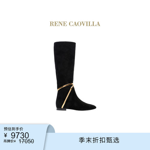 【季末折扣】RENE CAOVILLA JUNIPER系列黑色女士长靴