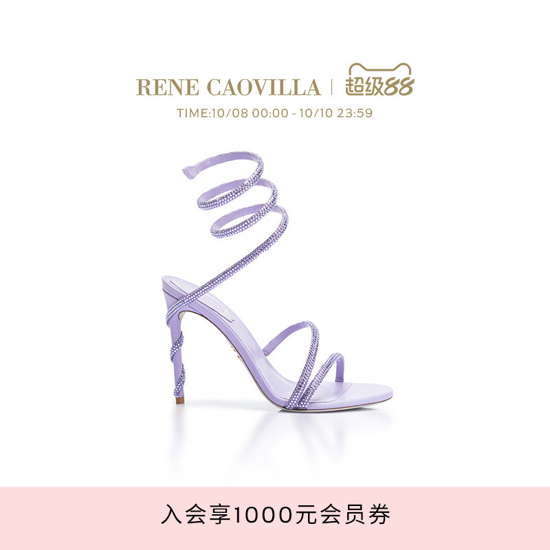 RENE CAOVILLA MARGOT系列水钻绑带高跟凉鞋
