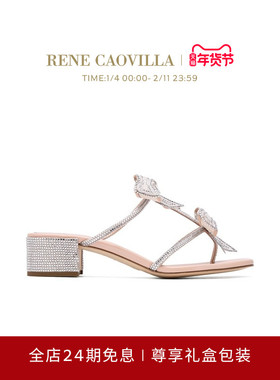【秋冬新品】RENE CAOVILLA CATERINA系列水钻蝴蝶结女士凉鞋