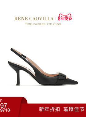 【新年折扣】RENE CAOVILLA MARTHA系列尖头水钻女士高跟凉鞋