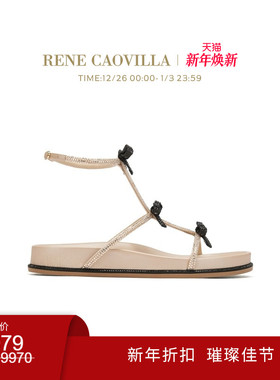 【新年折扣】RENE CAOVILLA CATERINA系列蝴蝶结女士平底凉鞋