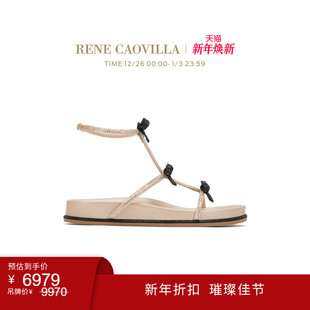 CAOVILLA RENE CATERINA系列蝴蝶结女士平底凉鞋 年终折扣