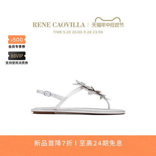 新品 RENE 首降 CAOVILLA VARIE系列水钻夹趾平底凉鞋