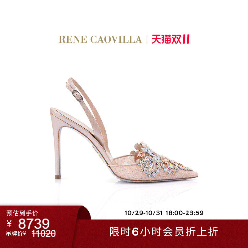 RENE CAOVILLA VENEZIANA系列水钻尖头女士高跟鞋