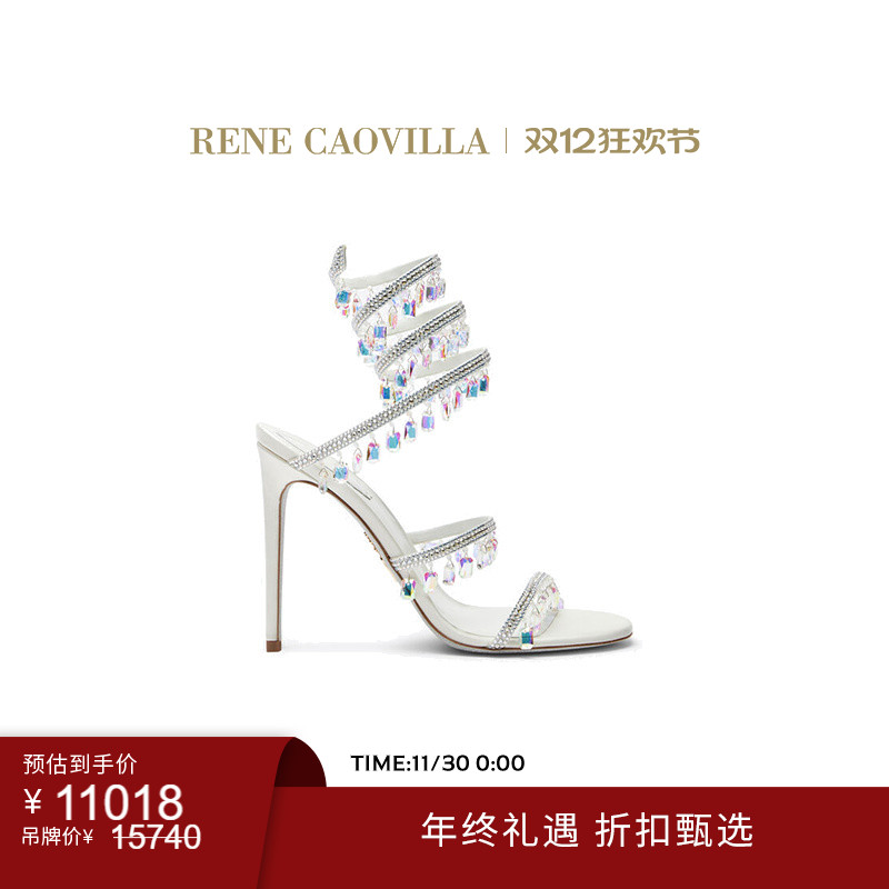 【年终折扣】RENE CAOVILLA CHANDELIER 水钻绑带女士高跟凉鞋
