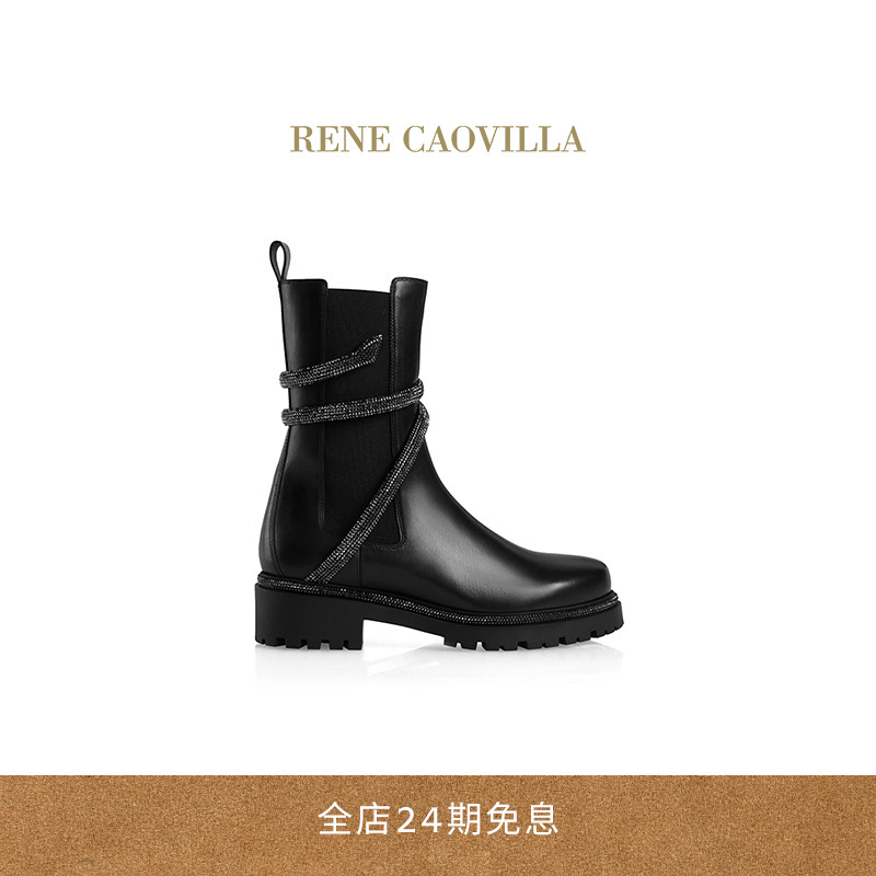 RENE CAOVILLA CLEO COMBAT系列水钻女士机车靴