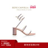 CLEO系列粉色渐变水钻中跟凉鞋 CAOVILLA 折扣倒计时 RENE