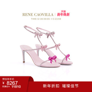 CATERINA CAOVILLA RENE 水钻蝴蝶结女士高跟凉鞋 年终折扣