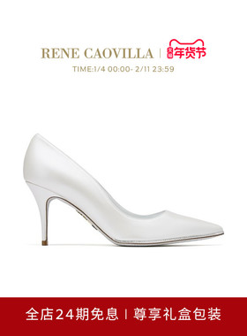 【秋冬新品】RENE CAOVILLA TAYLOR系列白色水钻女士高跟鞋