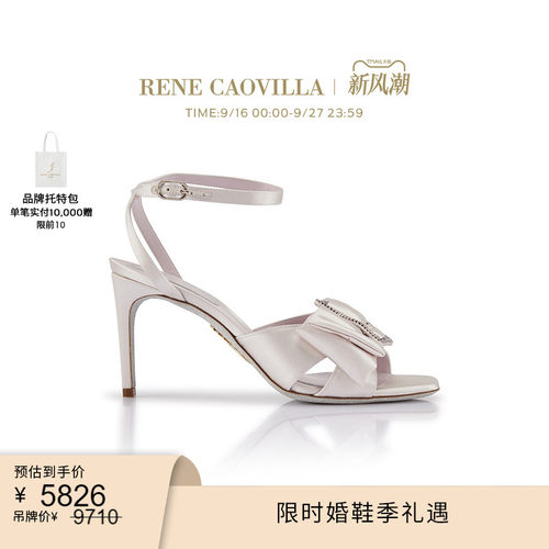 【限时折扣】RENE CAOVILLA SARA系列水钻女士高跟凉鞋婚鞋