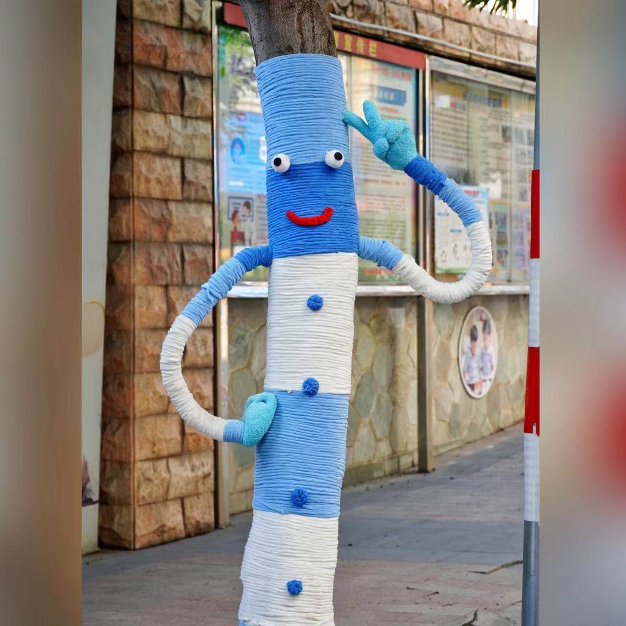 冬季毛衣缠绕绳创意大树新衣装饰