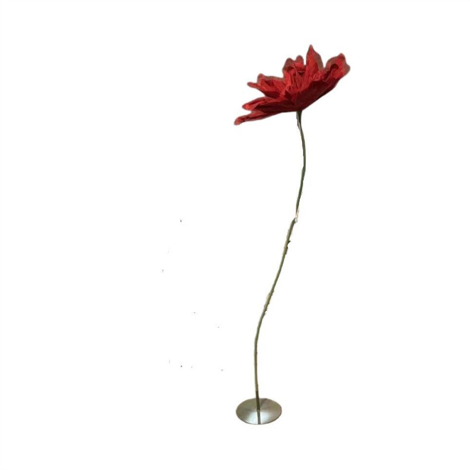 铃兰花灯手工底座纸花艺双孔花艺插花底盘铁艺三孔假花绿色圆底座