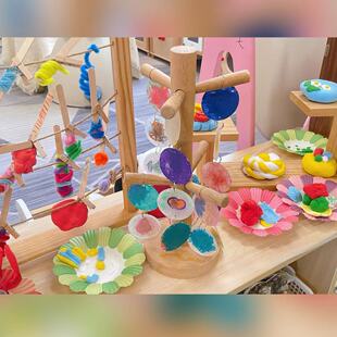 幼儿园环创 儿童DIY手工材料美术区花瓣纸盘 室内墙布置创意墙饰