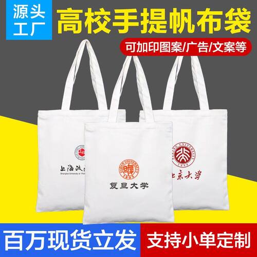 礼品袋伴手礼企学校纪念品加厚帆布袋彩印可订制logo来图印刷商务