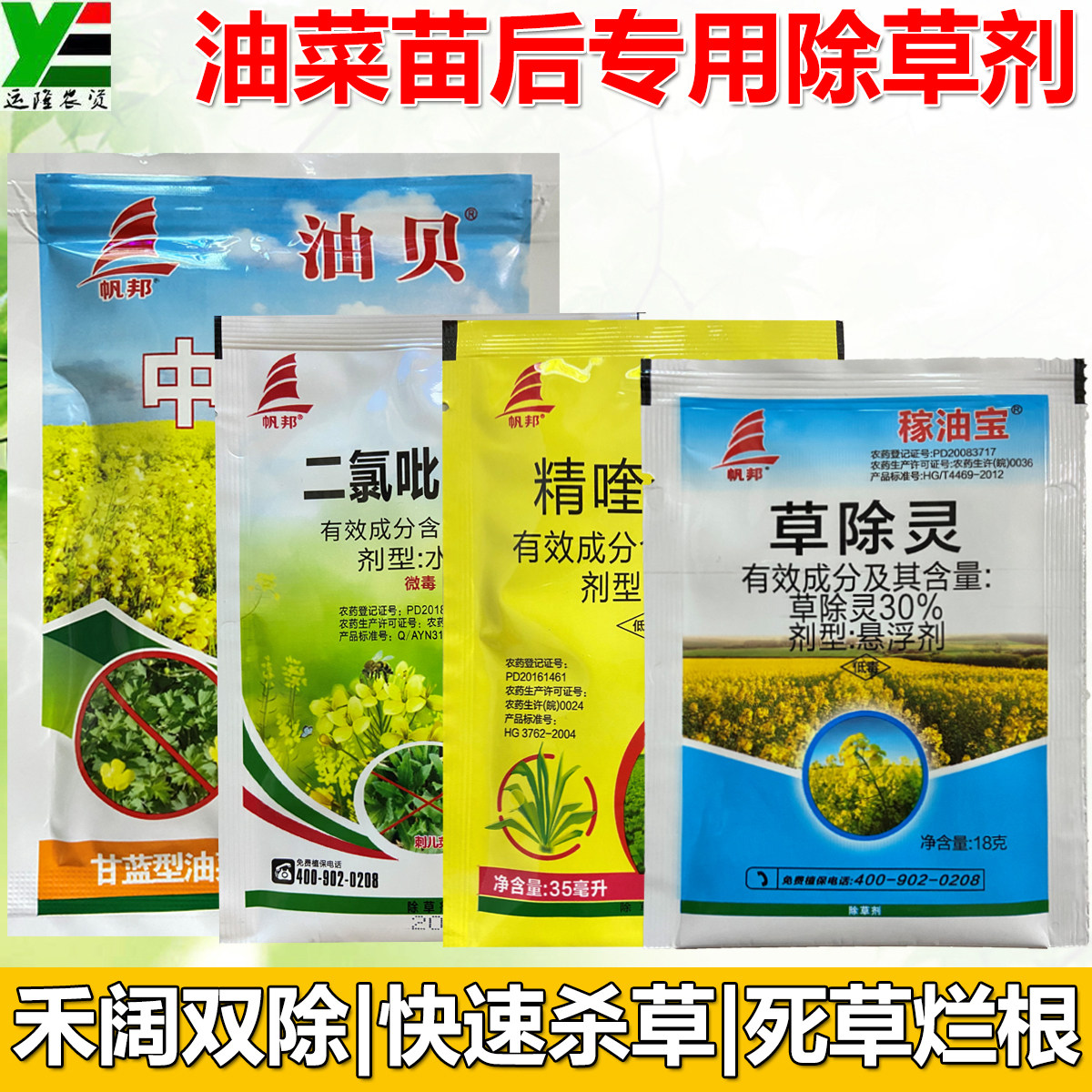 油菜除草剂油贝草除灵二氯吡啶酸油菜专用禾阔双杀除杂草烂根农药