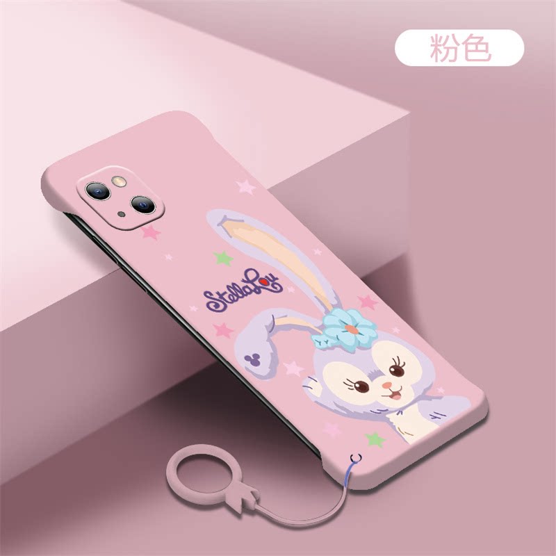 无边框适用苹果14手机壳iPhone13星黛露12mini可爱11promax少女X新款xr硬壳xsmax挂件8plus散热7p超薄se2套6s