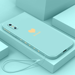 超火爱心苹果iPhoneX手机壳个性创意硅胶全包防摔时尚潮牌简约苹果x磨砂男女款ins风超薄保护壳