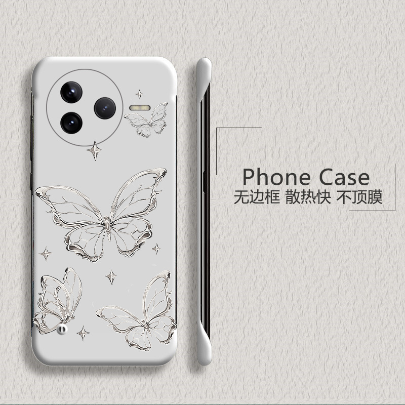 舞蝶适用红米k80手机壳k70至尊版无边框k50电竞散热k60pro新款k40s半包k70e超薄k30s硬k20防摔游戏版套女