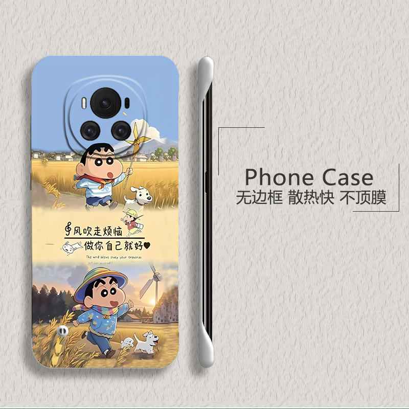 蜡笔小新适用华为荣耀magic6手机壳x60i无边框magic5pro散热x50i+新款magic4半包magic3超薄魔术5至臻版硬女