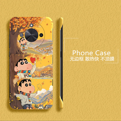 蜡笔小新适用华为mate70手机壳mate60pro无边框mate50e散热mate40新款mate30半包20x超薄硬防摔保护套男女5g