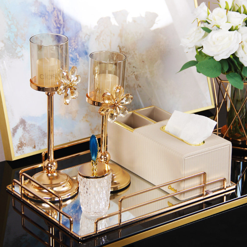 纸巾盒轻奢风套装家用客厅茶几餐桌烛台多功能高档皮革收纳抽纸盒,家居饰品,装饰纸巾盒,淘宝优惠券,粉丝福利购,淘宝优惠卷