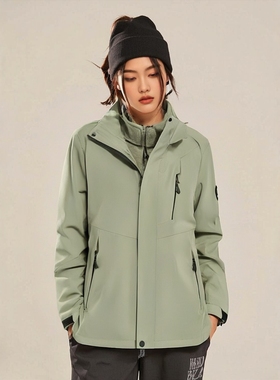 F.TOBO 三合一冲锋衣可拆卸加绒户外外套男女 防风防水保暖登山服