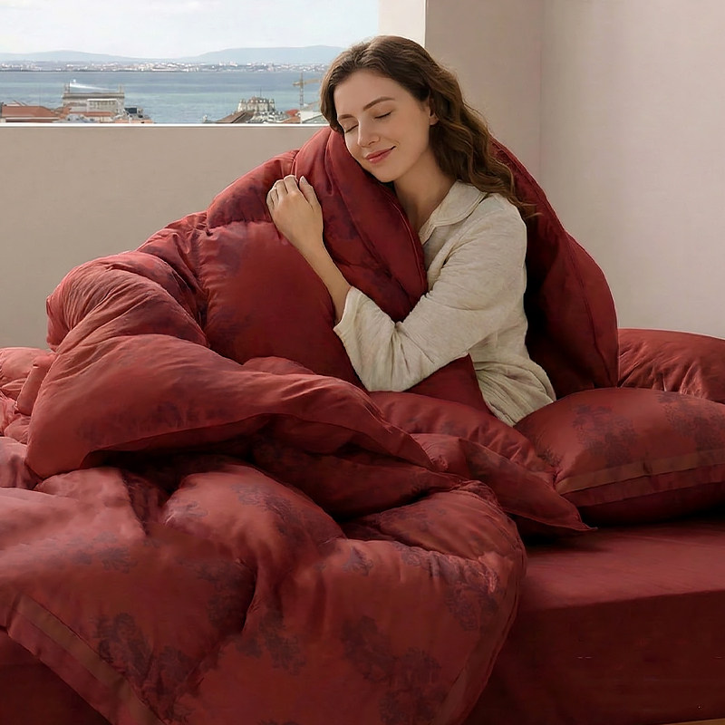 斯得福2025结婚四件套高级感红色四件套婚床被套床单婚房卧室床品