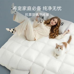 斯得福抗菌防螨100支羽绒被95白鹅绒被子被芯全棉加厚暖春秋冬被