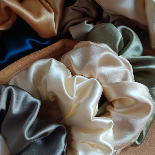 明星同款法式真丝发圈加宽加厚