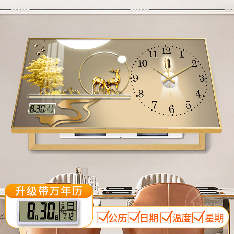 万年历大尺寸电表箱装饰画带时钟上翻饭厅电闸配电箱遮挡画免打孔