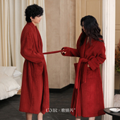 红色情侣睡袍2025新款 秋冬季 珊瑚绒加厚结婚睡衣男女士浴袍家居服