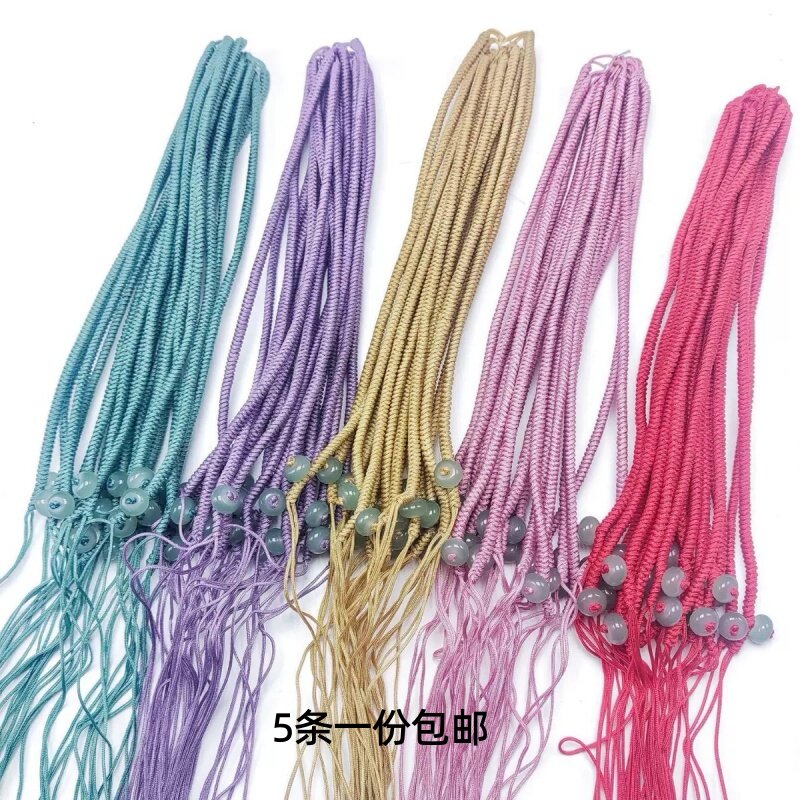 手工编织加长金刚结宋锦挂绳线扣多色可拆卸活动扣手把件包包挂绳